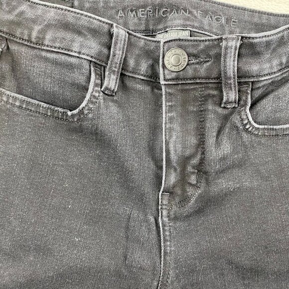 American Eagle Women's Jeans Size 2 High-Rise Jegging Short Black Stretch Denim - Picture 9 of 15